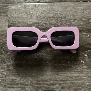 Pink Rectangular Vintage-Style Women's Sunglasses